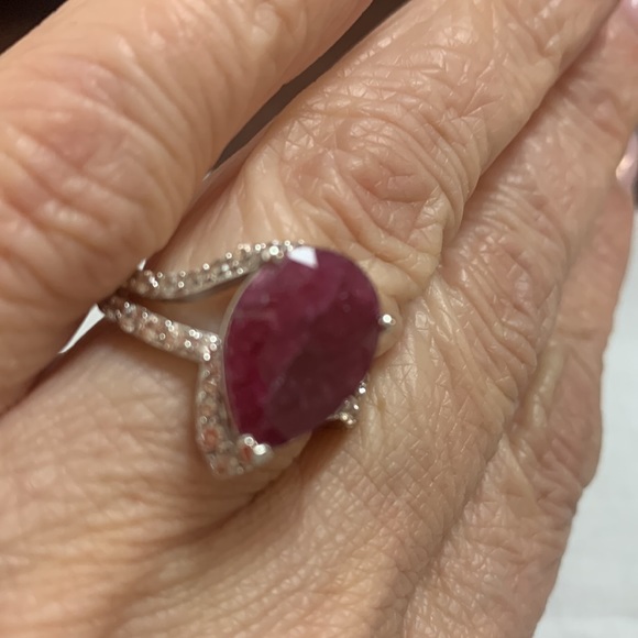 NWT JTV JASPER PEAR SHAPED GEMSTONE RING SIZE 7 - Picture 4 of 6